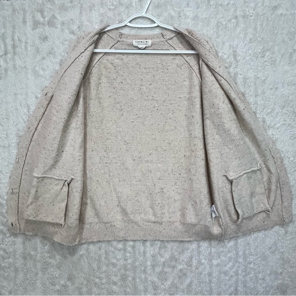 Cavalini Women's Button Cardigan Sweater xs Pockets Metallic Thread Shimmer - Picture 6 of 16